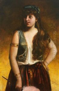 Portrait Eines Madchens In Orientalischer Tracht