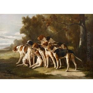 Meute De Chiens by Joseph Urbain Melin