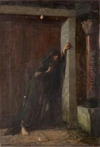 Femme Pleurant Devant Une Porte Femme Pleurant Devant Une Porte