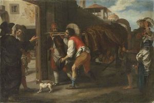 An Episode From The Stories Of The Pievano Arlotto: The Pievano Arlotto Smuggling A Wild Boar Into The City Of Florence by Agostino Melissi