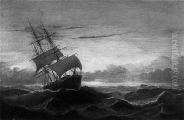 Three Master In Rough Seas - view 1