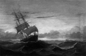 Three Master In Rough Seas by Mary Blood Mellen