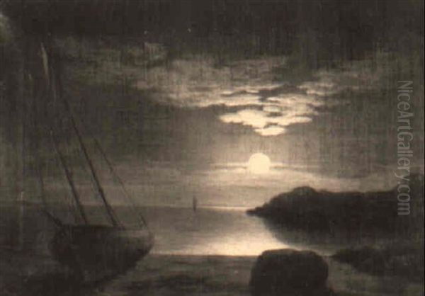 Moonrise, Gloucester Harbour - view 1