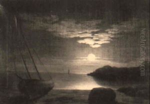 Moonrise, Gloucester Harbour by Mary Blood Mellen