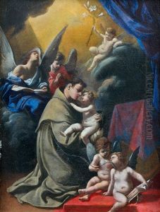 Saint Francois Avec Les Anges by Charles Mellin