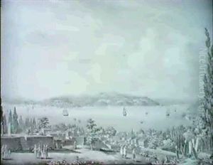 Constantinople A View Of The Bosphorus by Antoine Ignace Melling
