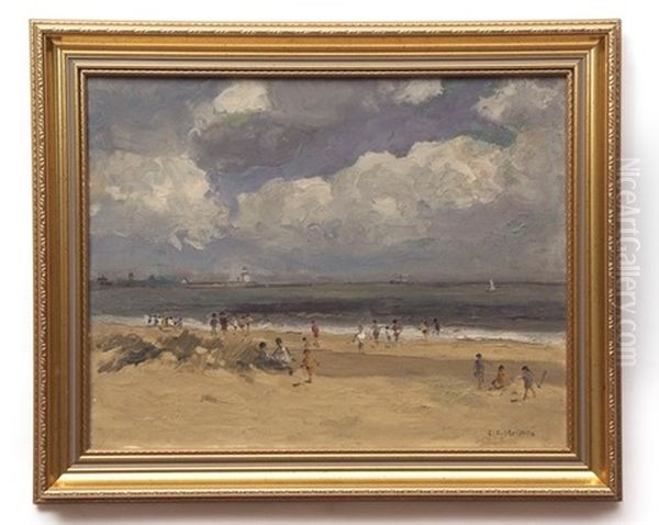 Busy Beach Scene At Gorleston - view 1