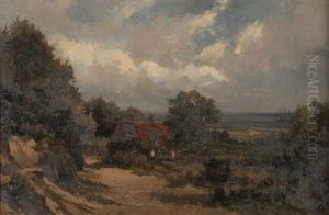 Houses On A Beach With Coast Beyond by Campbell A. Mellon
