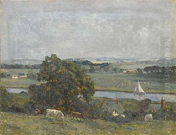 Cattle In A Landscape With River Beyond - view 1