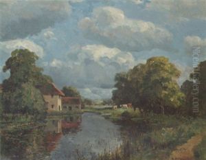 Cattle Grazing By A River