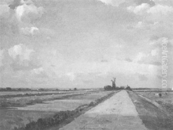 Dutch Landscape With Windmill - view 1