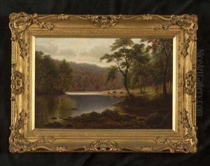 On The Nidd, Bilton Wood Nr. Knaresborough by William Mellor