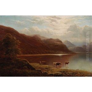 Lodore And Borrowdale From Derwentwater, Cumberland by William Mellor