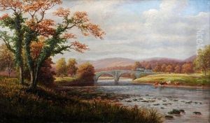 Bolton Bridge From The Wharfe Bolton Abbey Yorkshire by William Mellor
