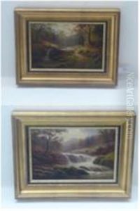 On The Llugwy, North Wales; Woodland Brook Barden, Wharfedale (2 Works) by William Mellor