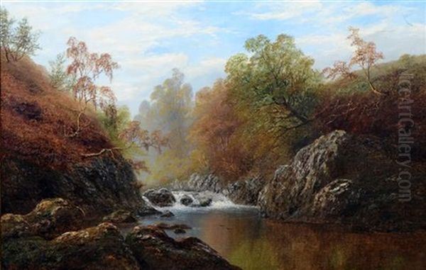 North Wales Landscape Of A River With Trees - view 1