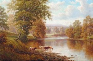 The Wharfe At Bolton Abbey by William Mellor