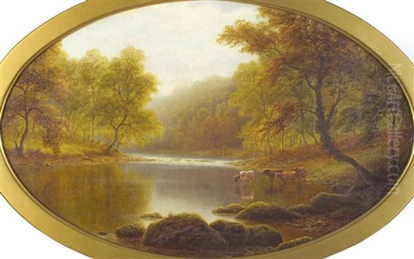 Bolton Woods, Cattle By The River Wharfe - view 1