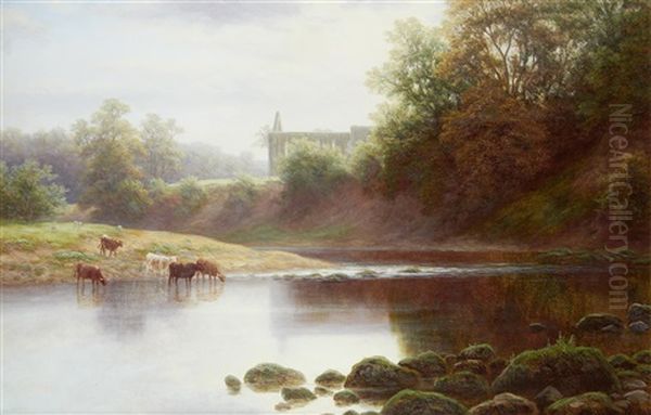 Bolton Abbey From The Wharfe, Yorkshire - view 1