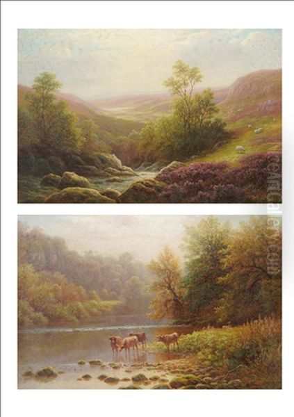 On The Nidd Near Knaresborough, Yorkshire (+ Nidderdale From Near Lofthouse; Pair) - view 1