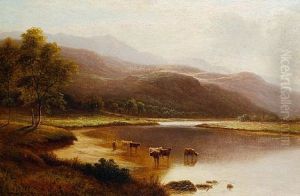 On The Glaslyn, North Wales (+ Beamsley Beacon From The Wharfe; Pair) by William Mellor