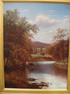 Bolton Abbey, On The Wharfe, Yorkshire, Autumn by William Mellor