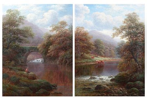 Pont Aberglaslyn, North Wales (+ On The Wharfe, Near Beamsley, Yorkshire; Pair) - view 1