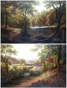 River Wharfe At Bolton Abbey (+ On The Wharfe Bolton Woods; Pair) by William Mellor