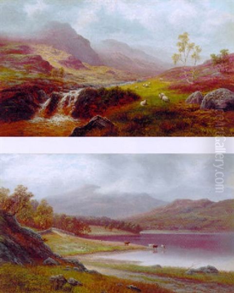 Sheep In A Mountainous Landscape - view 1