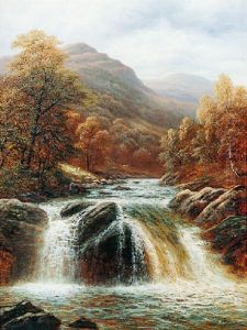 Falls On The Llugwy, North Wales by William Mellor