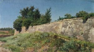 Paesaggio Con Mura Di Cinta by Cesare Bertolla