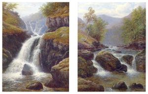 Swallow Falls In The Machny, North Wales by William Mellor