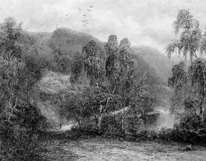 View In Borrowdale, Near Keswick, Cumberland by William Mellor