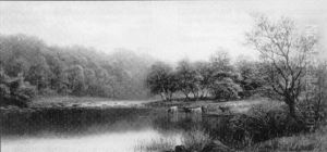 On The Wharfe, Yorkshire, Wtih Cattle Watering
