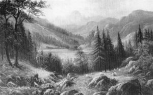 Land Scene With Sheep In Foreground Land Scene With Sheep In Foreground