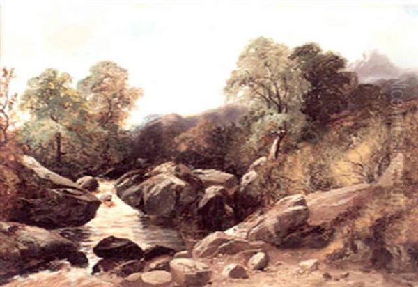 A River Landscape, Dovedale, Derbyshire - view 1