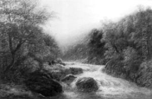 The Wharf, Near Bolton Abbey by William Mellor