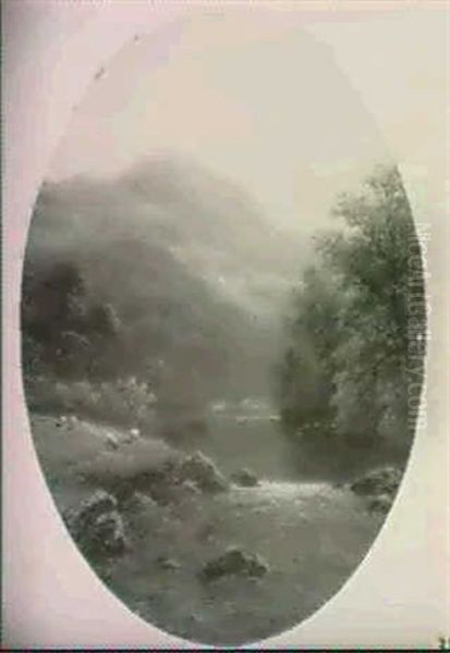 Figures By A Rocky Stream; Sheep By A Still River - view 1