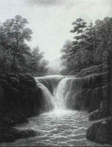 Skelwith Force In Flood, Westmoreland by William Mellor