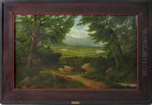 Overview Of Mountain Valley, With Cows