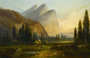 Indian Encampment Near Three Brothers, Yosemite Valley
