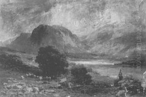 Sheep Grazing In An Extensive Mountain Landscape Sheep Grazing In An Extensive Mountain Landscape