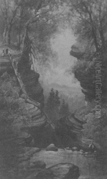 Figures Overlooking The Gorge - view 1