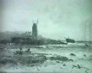 Windmill On The Coast by Andrew Melrose