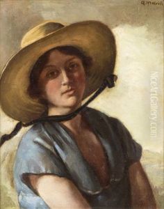 Portrait Of A Young Woman Wearing A Hat Portrait Of A Young Woman Wearing A Hat