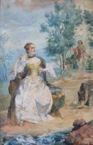 Elegante Au Bord De La Mer by Armand Berton