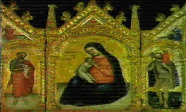 Trittico Con La Madonna Dell'umilta, L'annunciazione E I Santi Giovanni Battista E Cristoforo - view 1