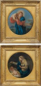Le Bon Pasteur (+ La Vierge Et L'enfant; Pair) by Francois Guillaume Menageot