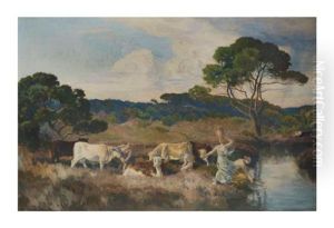 Paysage Antique, Dit Aussi 'bucolique' by Emile Rene Menard