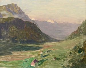 La Vallee De Lauterbrunenn by Emile Rene Menard